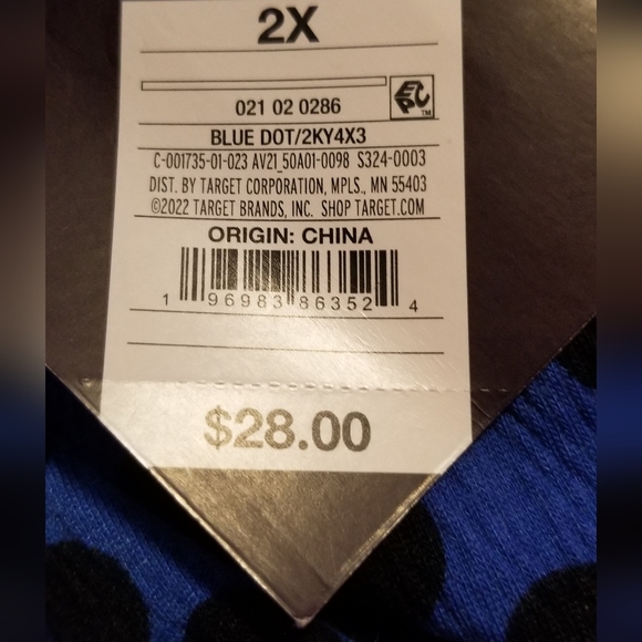 NWT Ava n viv Tops polka dot long sleeve blouse 2XL G2 - Picture 2 of 3